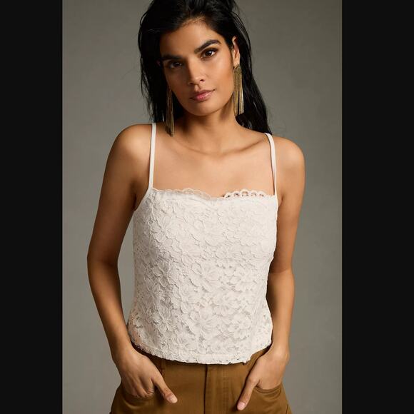 Anthropologie Blue Tassel Lace Cami - New XL - Picture 1 of 6